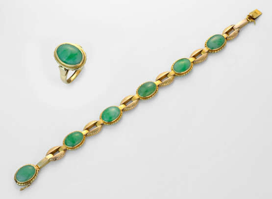 Jade-Demi-Parure Armband und korrespondierender Ri… - photo 1