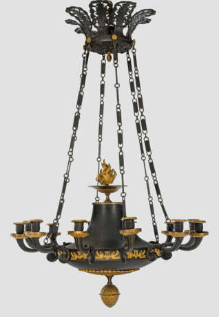 Empire-Deckenlampe 12-flg.; Messing und Bronze, pa… - Foto 1