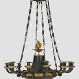 Empire-Deckenlampe 12-flg.; Messing und Bronze, pa… - Foto 1
