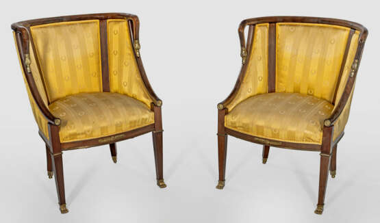 Paar Empire-Gondelsessel Mahagoni, massiv und furn… - photo 1