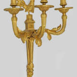 Louis XVI-Wandapplike 3-flg.; Bronze. Schmales, si… - photo 1