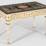 Großer Louis XVI-Tisch mit Scagliolaplatte Holz, w… - фото 1