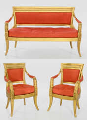 Directoire-Ameublement 3-tlg.; Sofabank und Paar A…