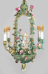 Großer Louis XV-Deckenlüster mit Vincennes-Blüten …