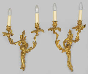 Paar Louis XV-Wandappliken Gegenstücke. 2-flg.; Br…