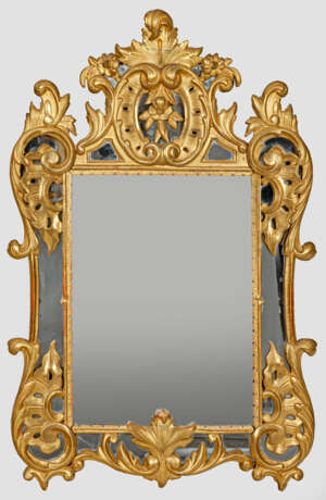 Louis XV-Wandspiegel Holz, geschnitzt, gefasst und… - photo 1