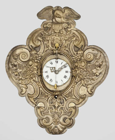 Barock-Wanduhr sog. Telleruhr. Messing mit Resten … - фото 1