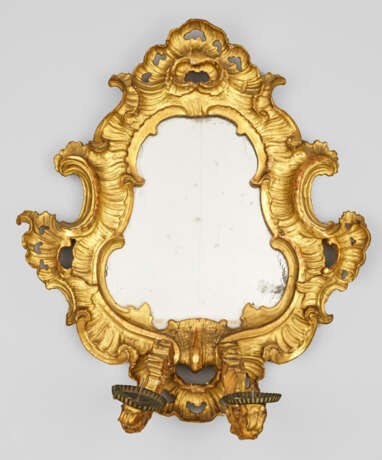 Große Barock-Spiegelapplike 2-flg.; Holz, geschnit… - photo 1