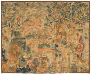 Spätrenaissance-Tapisserie Wolle auf Wolle, flach …