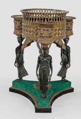 Imposante Prunkjardinière im Empire-Stil Bronze, t…
