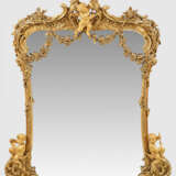 Großer Belle Epoque-Wandspiegel Holz, stuckiert, g… - photo 1