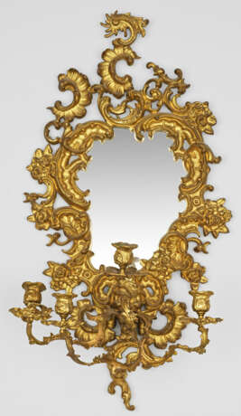 Belle Epoque-Spiegelapplike 4-flg.; Messing, vergo… - photo 1