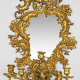 Belle Epoque-Spiegelapplike 4-flg.; Messing, vergo… - photo 1