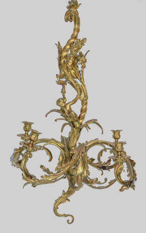 Belle Epoque-Deckenlampe 4-flg.; Bronze, vergoldet… - photo 1