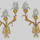 Paar Belle Epoque-Wandappliken 3-flg.; Bronze, ver… - фото 1
