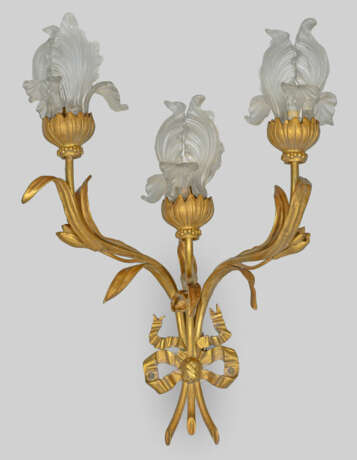 Paar Belle Epoque-Wandappliken 3-flg.; Bronze, ver… - фото 2