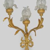 Paar Belle Epoque-Wandappliken 3-flg.; Bronze, ver… - фото 2