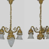 Paar Deckenlampen im Napoleon III-Stil 4-flg.; Mes… - Foto 1