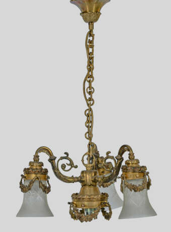Paar Deckenlampen im Napoleon III-Stil 4-flg.; Mes… - Foto 2