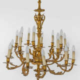 Große Belle Epoque-Deckenlampe 20-flg.; Messing, v… - photo 1