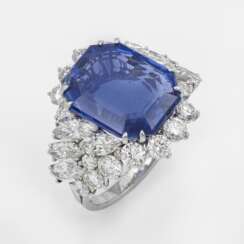 Prachtvoller Juwelenring mit Saphir und Diamanten …