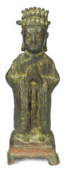 Bronze eines stehenden daoistischen Offiziellen auf einem Sockel