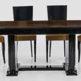 Art Déco-Tischgruppe 7-tlg.; Holz, schwa… - photo 1