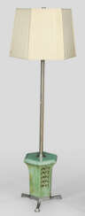 Art Déco-Stehlampe 2-flg.; Metall, teilw…