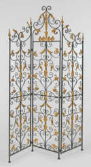 Hollywood Regency-Paravent 3-tlg.; Metal…