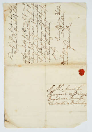 Brief von König Friedrich I. Cremeweißes… - фото 1