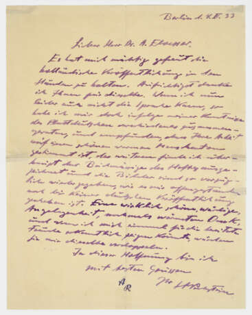 Brief von Max Pechstein Cremeweißes Papi… - фото 1
