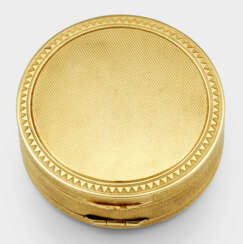Feine Doppeldeckel-Pillendose Gelbgold, …