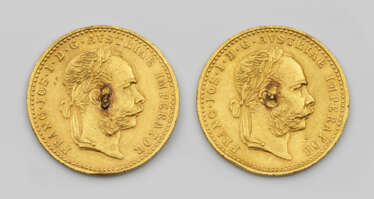 Zwei Goldmünzen "Österreich, 1 Dukat, Fr…
