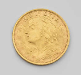 Goldmünze "Schweiz, 20 Franken, 1935" Fe…