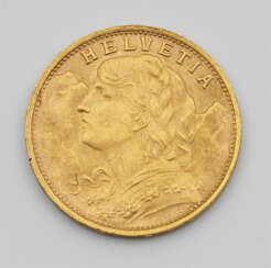 Goldmünze "Schweiz, 20 Franken, 1947" Fe…