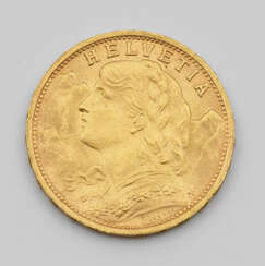 Goldmünze "Schweiz, 20 Franken, 1947" Fe…