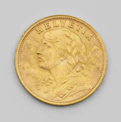 Goldmünze "Schweiz, 20 Franken, 1947" Fe…