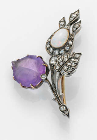 Belle Epoque-Diamantbrosche Silber. Scha… - photo 1