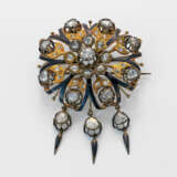 Belle Epoque Diamant-Blütenbrosche Silbe… - photo 1