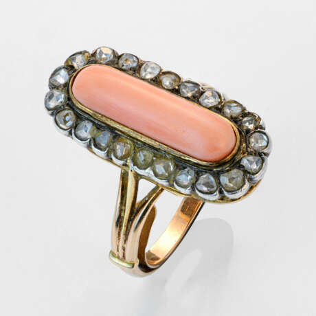 Napoleon III-Korallenring Gelbgold, 18 k… - photo 1
