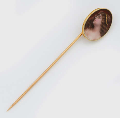 Art Nouveau-Plastronnadel Gelbgold, 18 k… - Foto 1