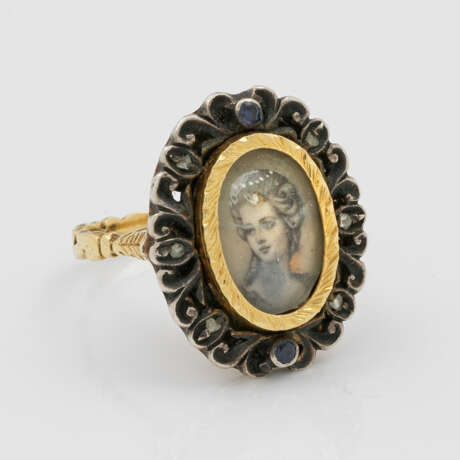 Belle Epoque-Ring Gelbgold, gest. 750, t… - фото 1
