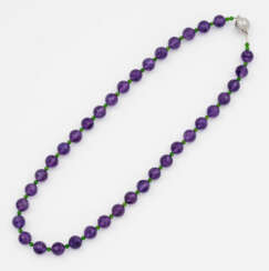 Charmantes Amethyst-Tsavorit-Collier Sil…
