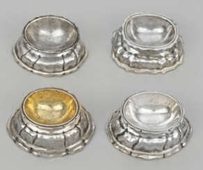 Vier Augsburger Barock-Salieren Silber. …