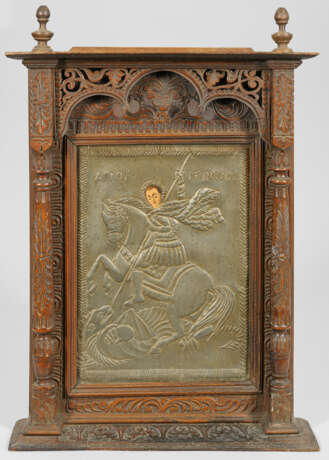 Ikone mit Heiligem Georg Metallrelief, g… - фото 1