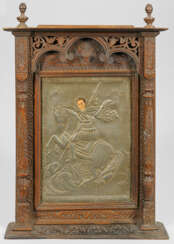 Ikone mit Heiligem Georg Metallrelief, g…