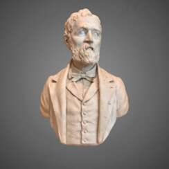 19th Century Bust of an Aristocrat in Marble by Joseph Vallet (1841-1920)