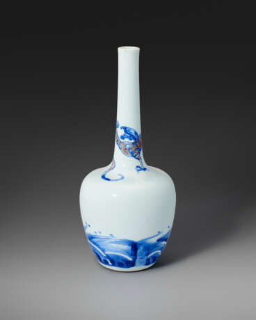 A BLUE AND WHITE AND COPPER-RED-DECORATED `DRAGON` VASE - photo 1