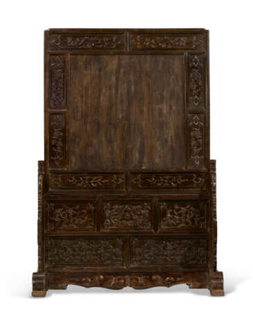 A MAGNIFICENT AND VERY RARE ZITAN FLOOR SCREEN - photo 1