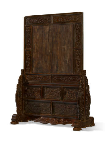 A MAGNIFICENT AND VERY RARE ZITAN FLOOR SCREEN - photo 3